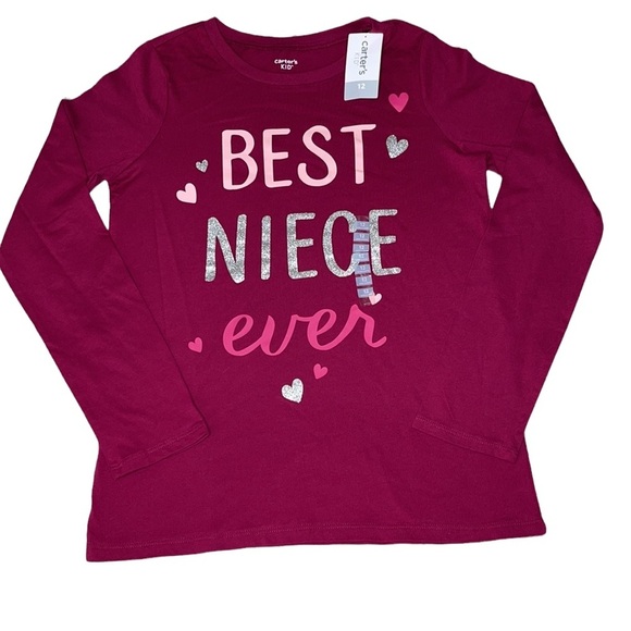 Carter’s Girl’s Burgundy Long Sleeve Top Size 12 - Picture 1 of 6